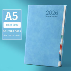 2026 A5 Notebook Planner Premium PU Leather Journal Time Management/Scheduling/Note-Taking Calendar Book
