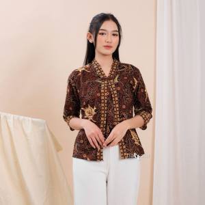 Atasan Batik Wanita Blouse Bolero Seragam Kantor Bahan Katun