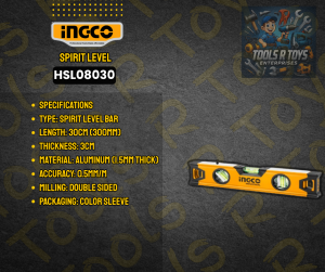 INGCO SPIRIT LEVEL | HSL08030 | TOOLS R TOYS | ING-HANDTOOLS