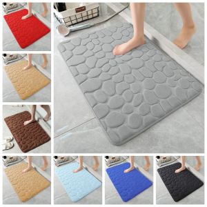 OKDEALS Cobblestone Bath Mat Non-slip Thickened Bathroom Floor Mat Durable Absorbent Shower Doormat