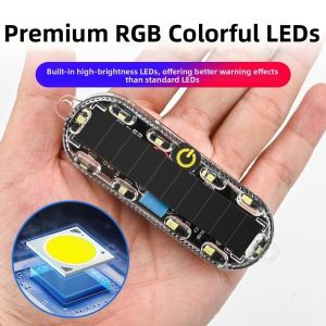 EASYEAH Solar Powered Solar LED Warning Light Intelligent Sensing Waterproof Flashing Warning Light  Motorcycle Tail Light
