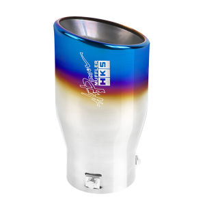 JDMGRAM HKS Car Exhaust Pipe Stainless Steel Universal Auto Muffler Tail Tip Chrome Racing Throat PIpes Modified Rear Round Automobile Exterior Accessories