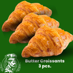 ครัวซองต์เนยสด ครัวซองต์ฝรั่งเศส Butter Croissants 20g (3ชิ้น) ครัวซองต์แท้ 100%  ร้านขนมปัง