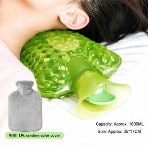 UNDATA PVC Bình nước  Điểm nổi 3D 1800ML Bình nước  massage Bền bỉ Chống rò rỉ Túi nước ấm Giảm đau