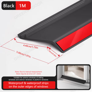 GREENSINDOOR Home Window Water Blocking Bar Sliding Window Rain Weatherstrip Balcony Insulation Windproof Sealing Strip Flashing Board
