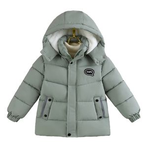 -30 ℃ Winter New Boys Jacket Long Solid Color Berber Fleece Lining Thick Warm Hooded Parka For 4-12Y Teen Boys Cotton Snowsuit2026