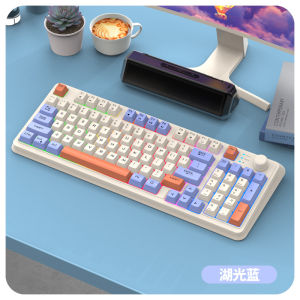 2025 Dazzling Silver Fox K94 Fashion Color Block Knob Keyboard   Wireless Bluetooth Dual-Mode Backlit Keyboard for Laptop and Computer Cross-Border