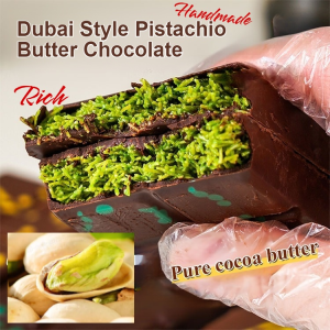 【0 Trans Fat 】Internet-Famous Dubai Chocolate Smooth Pure Cocoa Butter Pistachio Filling Popping Delicious Snack