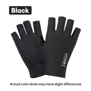 Motorcycle And Car Anti Slip Half Finger/Full Finger Gloves Ice Silk Sunscreen Breathable Sweat Wicking Silicone Gloves For Sports Cycling And Fishing