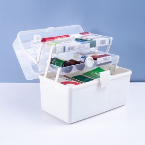 Tủ đựng thuốc gia đình 3 tầng hộp thuốc y tế cho gia đình SIZE TO 12 LÍT có tay cầm khoá hộp gọn gàng tiện lợi