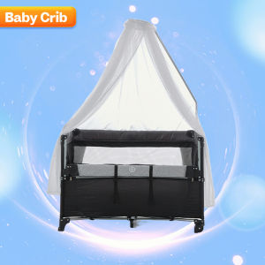 Crib for Baby Playpen for Baby Foldable Baby Crib Shake 2 Layer with Mosquito Net and Diaper Changer