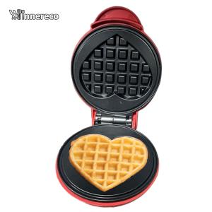 Mini Waffle Maker Nonstick Electric Waffle Machine Portable Pancake Maker Household Small Kitchen Appliances Heart/Round Sandwich Breakfast Machine 350W Fast Heating Non-Stick ABS Coating ﻿
