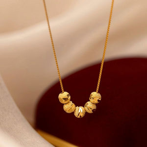 OYJR สร้อยคอแฟชั่นผู้หญิง สร้อยคอทรงกลมสําหรับผู้หญิง 18k ชุบทองสแตนเลสสร้อยคอสไตล์ย้อนยุคที่หรูหราใหม่