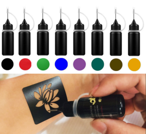 10ml Liquid Tattoo Ink Hollow Template Tattoo Cream Henna Tattoo Cream Tattoo Accessories Tools 6 Colors