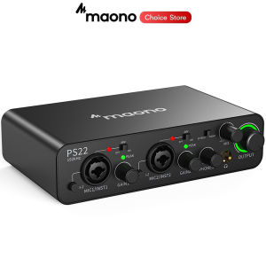 MAONO PS22 USB Audio Interface for PC 60dB Pro-Preamp 24bit/192kHz Dual USB Interface for Home Sudio Recording Podcast Streaming