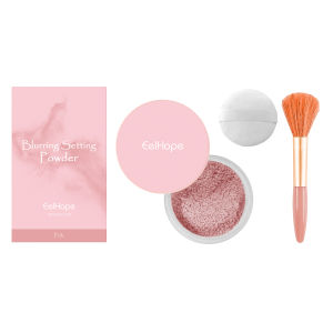 Eelhope Setting Powder with Brush (Pink) - Natural light delicate breathable and adheres well to the skin. Suitable for both wet and dry use the powder is long-lasting and does not come off easily