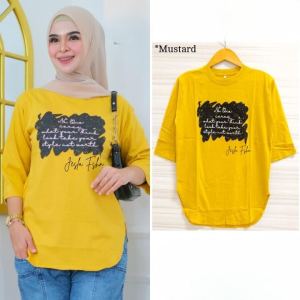 Baju Wanita Terbaru Milly Top Blus Bahan Kaos Katun Combed 24s Aplikasi Sablon Premium Atasan Blouse Jumbo S M L XL XXL 3XL Outfit Remaja Kasual Kekinian Ootd Fashion Hijab Korean Style Termurah