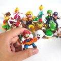 18pcs/set Super Mario Bros Family PVC Figures Toys Mario Luigi Wario Waluigi Toad Yoshi Princess Peach Donkey Kong Cake Topper. 