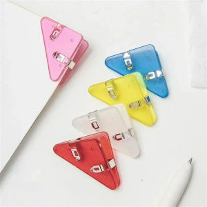 50pcs Colorful Triangular Corner Clips Acrylic PP Clips Small Clips For Office Supplies A4 Adorable Desk Clip Set Cute Triangular Paper Clamp for Student Teacher Notes Holder 80sheets Portable Colorful Binder Clip Transparent Triangle Paper Clip