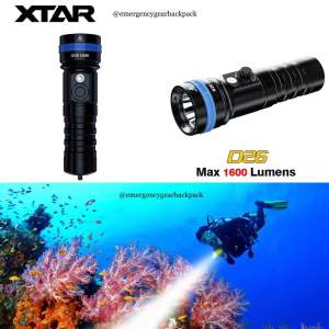 ไฟฉายดำน้ำ XTAR D26 2500LMS 100M Diving Flashlight (Long Body Version) LED CREE 2500LMS