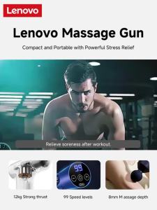 Lenovo Mage Gun 8 Heads 99 Speeds Adjustable Mesin Urut 筋膜枪 Deep Tissues Muscle Relaxation Vibration Fascial Gun Mesin Urut Badan For Shoulder Back NeckMild and effective