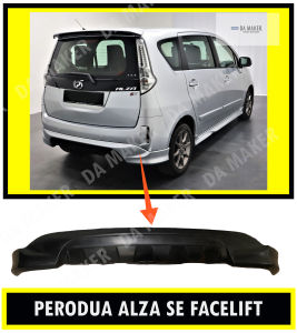 【Ready Stock】PERODUA ALZA SE 2 ALZA FACELIFT ALZA 14-18 REAR SKIRT (MATERIAL PUR) GETAH 2014 2015 2016 2017 2018