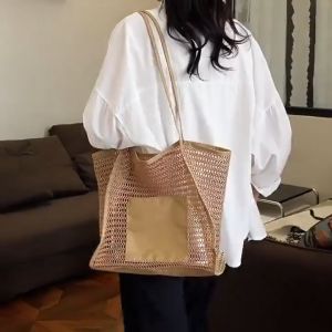 Beach Shoulder Bag Large Capacity Mesh Storage Bag Multifunctional Travel Tote Casual Outdoor