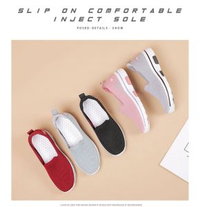 Sepatu Wanita Sneakers GO WALK Import Slip On Soft Kanvas Elastis Anti Slip Comfortable