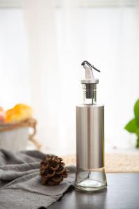 Bình Đựng Gia Vị KONCO 1 Lọ Đựng Dầu Chai Thủy Tinh Đựng Nước Sốt Giấm Bằng Thép Không Gỉ