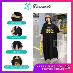 Dreamtale Baju Wanita Women Clothing 1950 T-shirt Dress Plus Size Dress Oversize Dress Casual Dress Short Sleeve Women Dress WCO187
