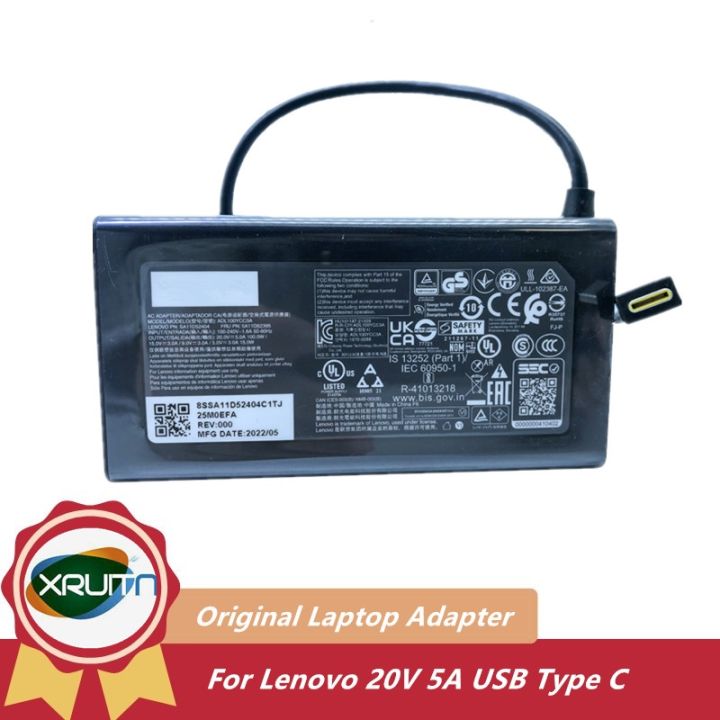 Lenovo ADL100YAC3A Alimentatore Originale USB-C 100W Per IdeaPad 5, Con Cavo, Nero