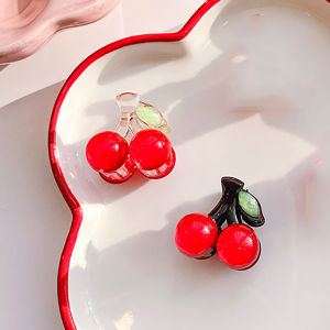 GAI39 Mũ nón Đầy màu sắc Rửa Phụ nữ Nhựa Cherry Hair Claw Kẹp cua Mũ cài tóc Kẹp tóc