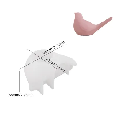 EASYEAH Silicone cấp thực phẩm Khuôn làm nến bằng silicon Có thể tái sử dụng Thiết kế chim 3D Khuôn đúc nhựa hình chim Nghệ thuật Chịu nhiệt Khuôn làm nến Trang trí nhà cửa
