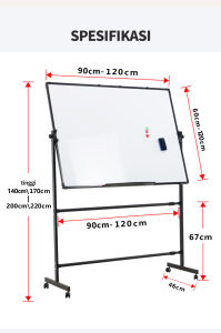 Papan Tulis Whiteboard / White Board Standing Magnet Double Face Sensa 90 x 120 cm jioyang
