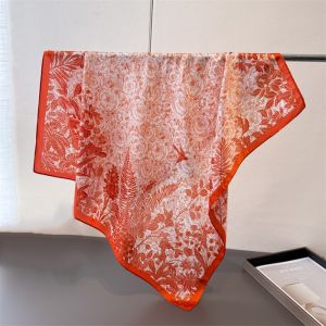 MAYIT Elegant Thin Women Head Scarf Breathable Flower Printed Female Shawl Wrap Versatile 70cm Silk Scarves Summer Accessories