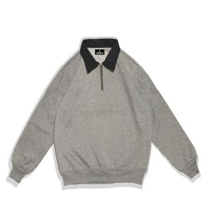 Sweater Rugby Pria dan Wanita Premium Halfzip Kombinasi Berkerah Trend Terbaru TRIPHIEND