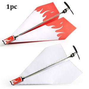 LUXERY Rechargeable Airplane Rc Folding Paper Model RedWhite PaperPlastic DIY Motor Power Plane  Red Rc Plane Power
