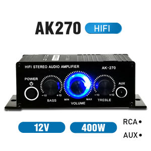 Bluetooth Hifi Mini Stereo Car Amplifier Treble Bass Booster AK80 AK370 AK270 Mobil Power Amplifier Treble Bass Booster Speaker Bluetooth Mini /support AUX