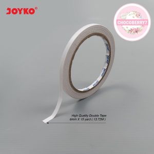 Double Sided Tape Perekat 2 Sisi Joyko 15 yard Ukuran 6mm 12mm 24mm 48mm Panjang 15 Yard