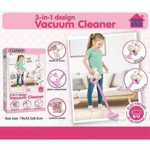 UFANSM Pretend Play Electric Vacuum Cleaner Toy 3-in-1 Trolley Simulation Dust Catcher Realistic Kids Vacuum Cleaner Kids