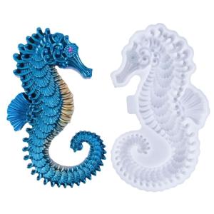 Hippocampus hình dạng trang trí khuôn Silicone Epoxy khuôn cho nghệ thuật điêu khắc khuôn rèm treo tường tùy chỉnh