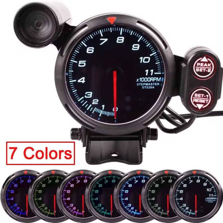 DRAGON GAUGE 80มม. Tachometer RPM Gauge พร้อม Shift Light (สีฟ้า/สีแดง