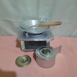 Kompor Spirtus Mini Set Mainan Masak-masakan Anak Model Kotak Uk.14 x 14 cm dan Wajan / Katel Diameter 18 cm Anti Ribet Free Sodet