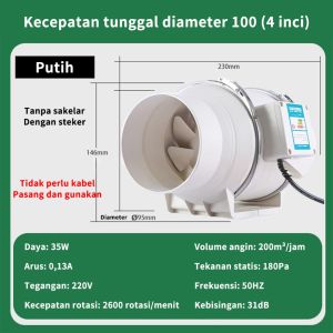 [Ready Stock]4-6Inci kipas saluran pembuangan/exhaust fan dinding/penghisap asap dapur/Ekstraktor Kipas Saluran Tertanam Peniup Ventilasi Peniup Ventilasi Pembersih Saluran Kipas Knalpot Tertanam 220V Kipas Isap untuk Kamar Mandi/Dapur