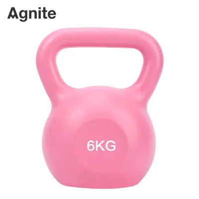 Agnite Kettlebell 2kg 4kg 6kg Hitam / Pink Gym Rumahan Alat Latihan Beban ER069 ER0670 ER071