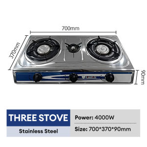 KII 4000W Table Gas Stove Double Burner High Power Stainless Steel Multifunctional Cooktop