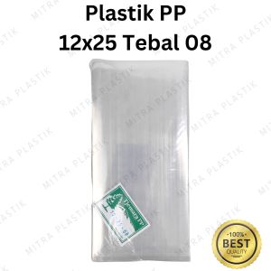 Plastik PP 12x25 Tebal 08 cap Bening Kantong Plastik Snack Keripik Tebal Transparan