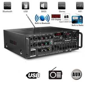 Sunbuck MP326BT Amplifier Karaoke Universal Plug 2000W dengan Bluetooth & EQ Audio