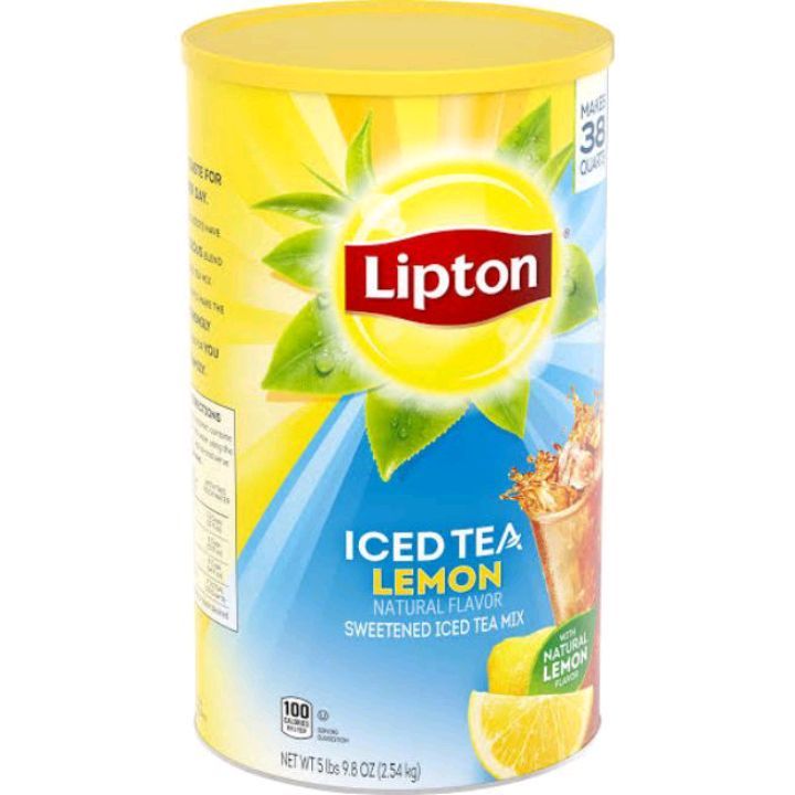 LIPTON Iced Tea Lemon Natural Flavors Sweetened Ice Tea Mix, Makes 38