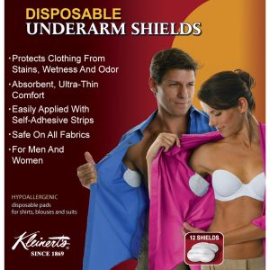 12 Pc x Disposable Underarm Shield for Sweat Smells - Ultra Absorbent Thin and Comfortable
